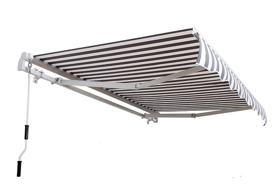 Buitenaf aluminium legering vouwarm terugtrekbaar luifel met duurzaam PU-gecoat zeil