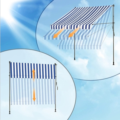 300 cm breed balkonluik Polyester zeilmateriaal Handkraan Zonnebescherming Geen boren