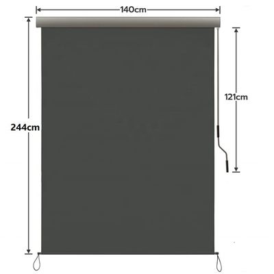 1.6m*2.5m Polyester zeilmateriaal terugtrekbaar waterdicht zonnescherm verticale luifel