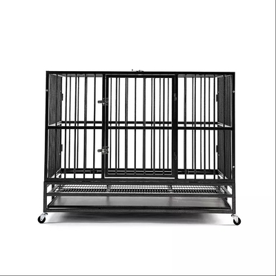 Zwarte 38 inch zware huisdier kooi voor grote en middelgrote honden stijlvol ontwerp