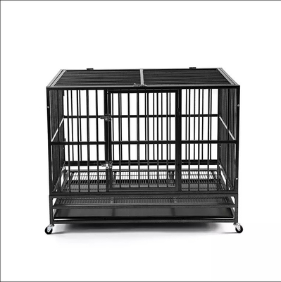 Zwarte 38 inch zware huisdier kooi voor grote en middelgrote honden stijlvol ontwerp