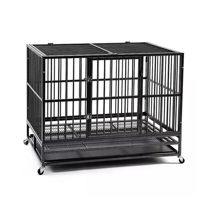 Zwarte 38 inch zware huisdier kooi voor grote en middelgrote honden stijlvol ontwerp