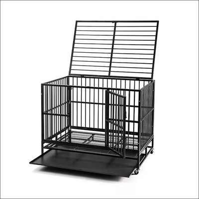 Zwarte 38 inch zware huisdier kooi voor grote en middelgrote honden stijlvol ontwerp