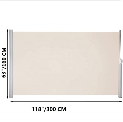 Aluminium uitbreidbaar zonnescherm voor balkon, patio en tuin 160*300cm