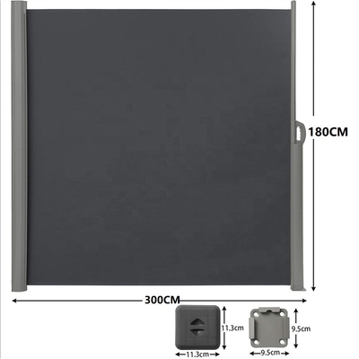 Zeilmateriaal Polyester terugtrekbaar zijkant luifel voor buitenshuis privacy scherm 63&quot; x 118