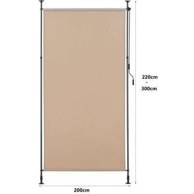 Poedercoated 200x270cm Verticaal Marge Waterbestendig Grijs Stof voor Balkontuin