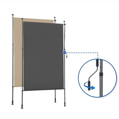 Poedercoated 200x270cm Verticaal Marge Waterbestendig Grijs Stof voor Balkontuin