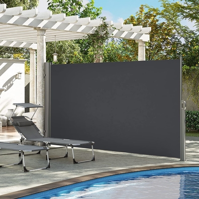 180x300 cm Intrekbare zijdelingse luifel schaduw voor patio Tuin terras Zonne- en waterdicht