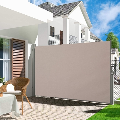 Polyester zeilmateriaal voor buitenshuis opneembaar opvouwbaar windscherm voor terrastuin
