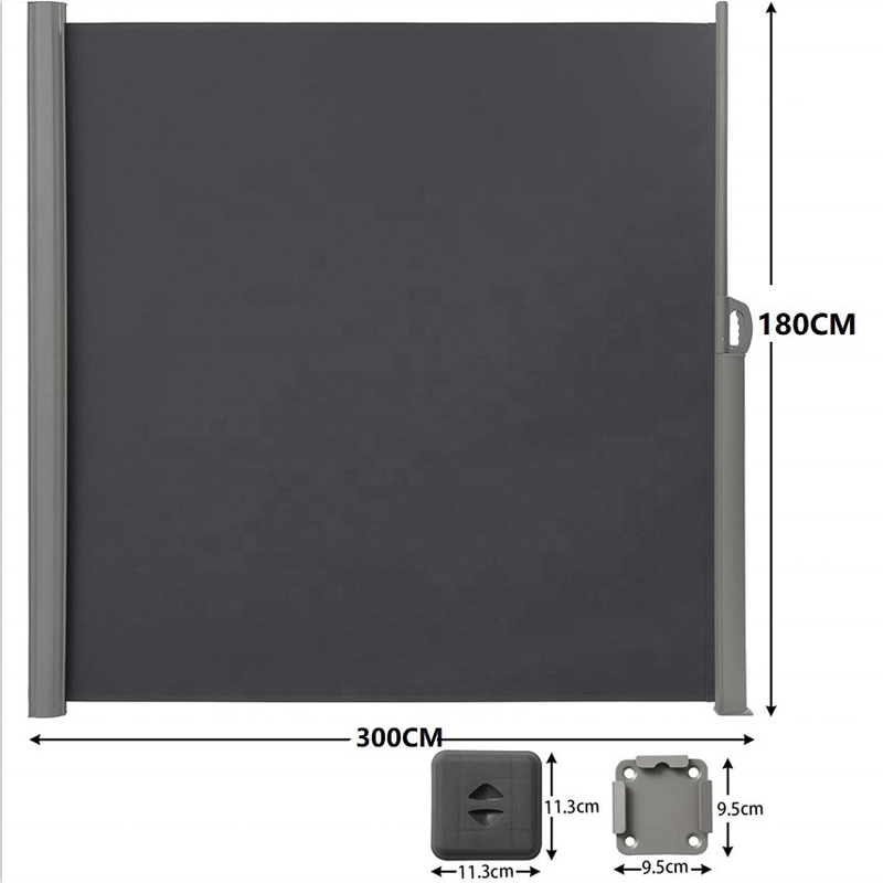 Zeilmateriaal Polyester terugtrekbaar zijkant luifel voor buitenshuis privacy scherm 63&quot; x 118